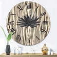 thumbnail image 2 of Designart 'Black and White Striped Under Tropical Leaf III' Modern Wood Wall Clock, 2 of 5
