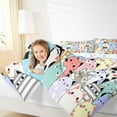 thumbnail image 4 of Homewish Colorful Cartoon Cat Bedding Comforter Set,Cute Funny Kitten Twin Comforter Sets,Kawaii Print Bedding Set For Girls Boys,Super Cozy Room Decor Reversible,2-Piece, 4 of 8