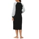 thumbnail image 3 of INSPIRE CHIC Vestido de salón para mujeres, pijama tipo sleepshirt, con mangas largas, cuello Henley, camisones de noche con bolsillos, XL Negro, 3 of 5