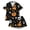 Black, variant on Gunia Toddler Girl Halloween Pajamas Pumpkin Graphic 2 Piece Button Up Short Sleeve Tops With Shorts Nightwear Pjs Sleepwear Black 2-3 Years