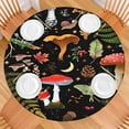 thumbnail image 2 of Red Mushroom Fern Black Pattern Round Fitted Tablecloth with Elastic Edge,Dining Table Cover Waterproof,Outdoor Round Tablecloth for Camping,Dining,Indoor and Outdoor, 2 of 7