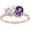 Rose, variant on 925 Sterling Silver 14K White Gold Plating Oval Shape Amethyst & Heart Cut White Diamond Toi Et Moi 2-Stone Engagement Wedding Ring For Women