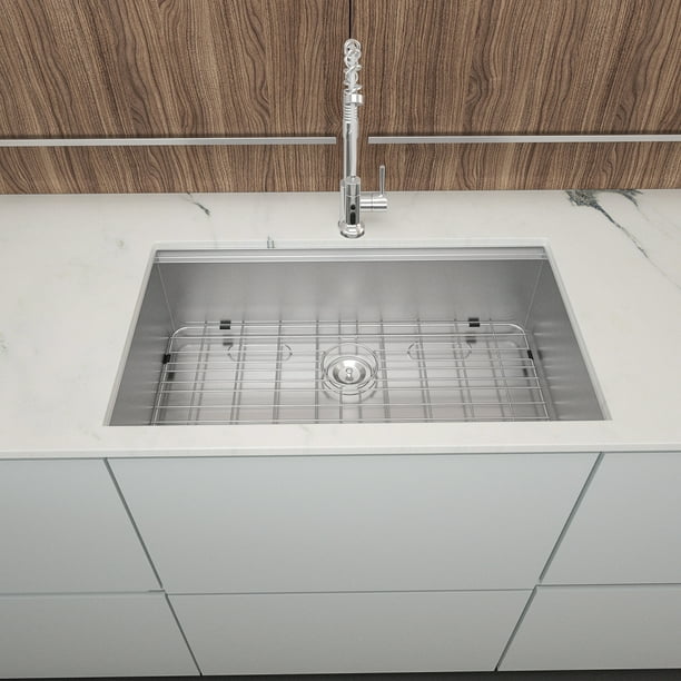 33x19" Undermount Bar Prep Workstation Sink 18 Gauge Zero Raduis