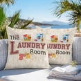 thumbnail image 3 of Throw Pillow Covers 24x24 Inch Set of 2, Laundry Room Waterproof Outdoor Pillow Covers, Rustic Farmhouse Washing Machine Clothes Decorative Cushion Pillowcases for Couch, Sofa, Bed, Garden, Patio, 3 of 9