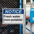 thumbnail image 6 of Industrial ANSI Horizontal Potable Non-Potable Water Warning Sign - 8"x12" Weatherproof, UV Resistant for Indoor/Outdoor Workplace (Fresh water (non-potable)), 6 of 7