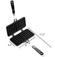 thumbnail image 4 of Máquina para hacer waffles antiadherente, máquina para hacer waffles para acampar de 8" con mango largo, sartén portátil de aluminio para hacer waffles, tostadora de sándwiches, desayuno, horneado de, 4 of 4