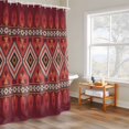 thumbnail image 4 of Abstract Stripes Shower Curtain, Red Yellow Aztec Native Tribal Stripes Geometric Waterproof Shower Curtain Set with 12 Hooks Lightweight Bath Curtains Fabric Bathroom Decor 72x72 Inches, 4 of 9