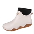 thumbnail image 5 of Trushoes Waterproof Non-Slip PVC Ankle Rain Boots - Unisex White Knit Cuff Comfortable Easy On/Off for Adults Daily Commuting & Outdoor Use,Size 40, 5 of 5