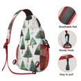 thumbnail image 3 of Sling Backpack,White Christmas Tree Pattern Sling Bag with Water Bottle Holder,Waterproof Sling Bag for Men/Women with Headphone Jack for Hiking,Travel, 3 of 6