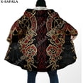 thumbnail image 2 of Capa gruesa y cálida con capucha para hombre, abrigo de armadura vikinga con símbolo de tatuaje, abrigo con estampado 3D, bata de lana a prueba de viento, manta con capucha-4, 2 of 4