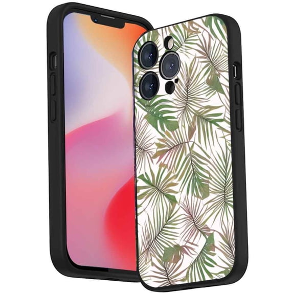 Tropical-Leaves-3 Phone Case, Degined for iPhone 14 Pro Max Case Men Women, Flexible Silicone Shockproof Case for iPhone 14 Pro Max