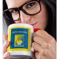 thumbnail image 2 of 3drose, 59th Birthday Cupcake on Music Notes, Blue and Yellow, 11oz Two-tone Red Mug, 2 of 6