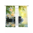 thumbnail image 2 of Modern Sheer Curtains 72 Inches Long 2 Panels Country Water Surface Stone Flower Light Filtering Semi Sheer Window Curtains Drapes for Bedroom Living Room 52"x72", 2 of 7