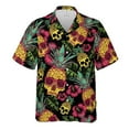 thumbnail image 2 of Colorful Skull Pineapple Tropical Jungle Leaves Hawaiian Shirt S-5XL, 2 of 5