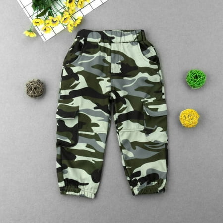1pc Kids Toddler Cotton Camouflage Harem Pants Baby Elastic Trousers