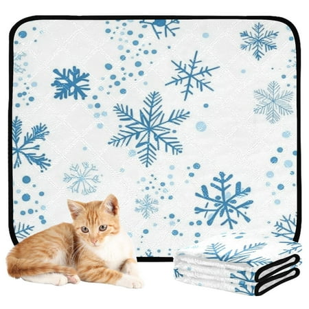 Washable Pet Pee Pads with Super Absorbent Reusable Training Pads for Dogs & Cats Enchanting Snowflakes Pattern