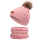 thumbnail image 1 of Gorro de esquí holgado de punto trenzado para bebé, gorro de esquí para niñas y niños, y bufanda del mismo color, 1 of 5