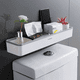 thumbnail image 2 of Armario de almacenamiento para baño, estante para colgar en la pared, artefacto multifuncional sin agujeros, estante para inodoro, organizador de estante blanco, 2 of 7