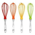 thumbnail image 2 of 4 Pk Silicone Coated Whisk Cooking Utensil Egg Beater Non Scratch Sturdy Blender, 2 of 3