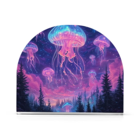 Yayeee Napkin Holder for Table Kitchen Paper Tissue Organization, Neon Jellyfish