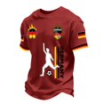 thumbnail image 6 of Soccer Cup 2026 Jersey for Men, Crew Neck Short Sleeve Deutschland Kicker Graphic Tee with Waffle Knit - Breathable Athletic Top Wine L, 6 of 7