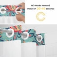 thumbnail image 5 of Red Teal Boho Botanical No Hook Shower Curtain Waterproof,Bathroom Curtains with Snap in Liners and See Through Top Window,Southwestern Retro Ethnic Tribal Hotel Bathtub Curtains Shower 48"Wx72"L, 5 of 8