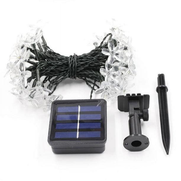 Guirnalda de luces solares, guirnalda de luces LED solares, decoración de jardín impermeable para exteriores, linternas de pesca, luces decorativas navideñas con flores - Luz colorida