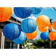 thumbnail image 2 of Faroles de papel decorativos Capesaro, azul y naranja, 12 unidades, 2 of 3
