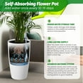 thumbnail image 5 of 22" Tall Round Planter Set of 2, Self Watering Pots for Indoor & Outdoor Plants, Large Flower Pot With Built-In Drainage and a Water Level Monitor, for Patio, Porch, Living Room, Office, White, 5 of 9