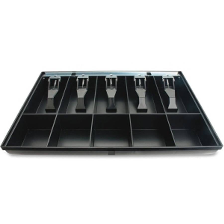 Sparco Money Tray Pack of 2 16 x 11 x 2-1/4 Inches Black SPR15505 with Locking Cover 
