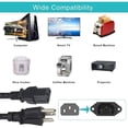 thumbnail image 3 of Onerbl AC Power Cord Compatible with FOSSiBOT Model F800 F2400 F3600 F1200 LiFePO4 Rechargeable Battery Pack 800W 2400W 3300W 1200W Solar Generator Portable Power Station Power Supply Cord Cable, 3 of 3