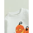 thumbnail image 6 of Wassery Infant Baby Girls Boys Halloween Clothes 3M 6M 12M 18M Newborn Jumpsuits Sleeveless Crew Neck Pumpkin/Ghost Print Bodysuits Fall Casual Rompers, 6 of 9