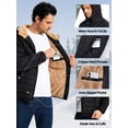 thumbnail image 5 of Weilanxin Men's Puffer Jacket Hooded Sherpa Lined Water Resistant Windproof Insulated Jacket Warm Winter Puffy Coat, 5 of 11