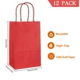 thumbnail image 6 of AZOWA Red Gift Bags Mini Small Kraft Paper Bags with Handles (4.7 x 2.4 x 6 in, Red, 12 Pcs), 6 of 8