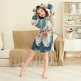 thumbnail image 3 of FORMRS Niños Bathrobe Unisex Hooded Robe Soft Plush Pajamas Sleepwear, Size 4-6T, Goldfish Bowl, 3 of 7
