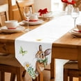 thumbnail image 2 of Table Runners 72 Inches Long, Daisy Flower Cotton Linen Kitchen Dining Coffee Table Runner for Party Home Decor, Country Rabbit Floral Wildflower Butterfly Tabletop Dresser Scarves 18x72 Inch, 2 of 9
