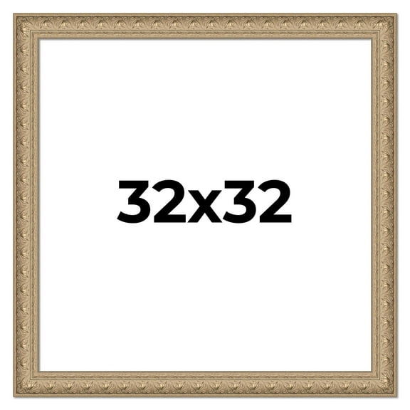32x32 Frame Ornate Silver Beaded Solid Wood Picture Frame Width 2.5 Inches | Interior Depth 1
