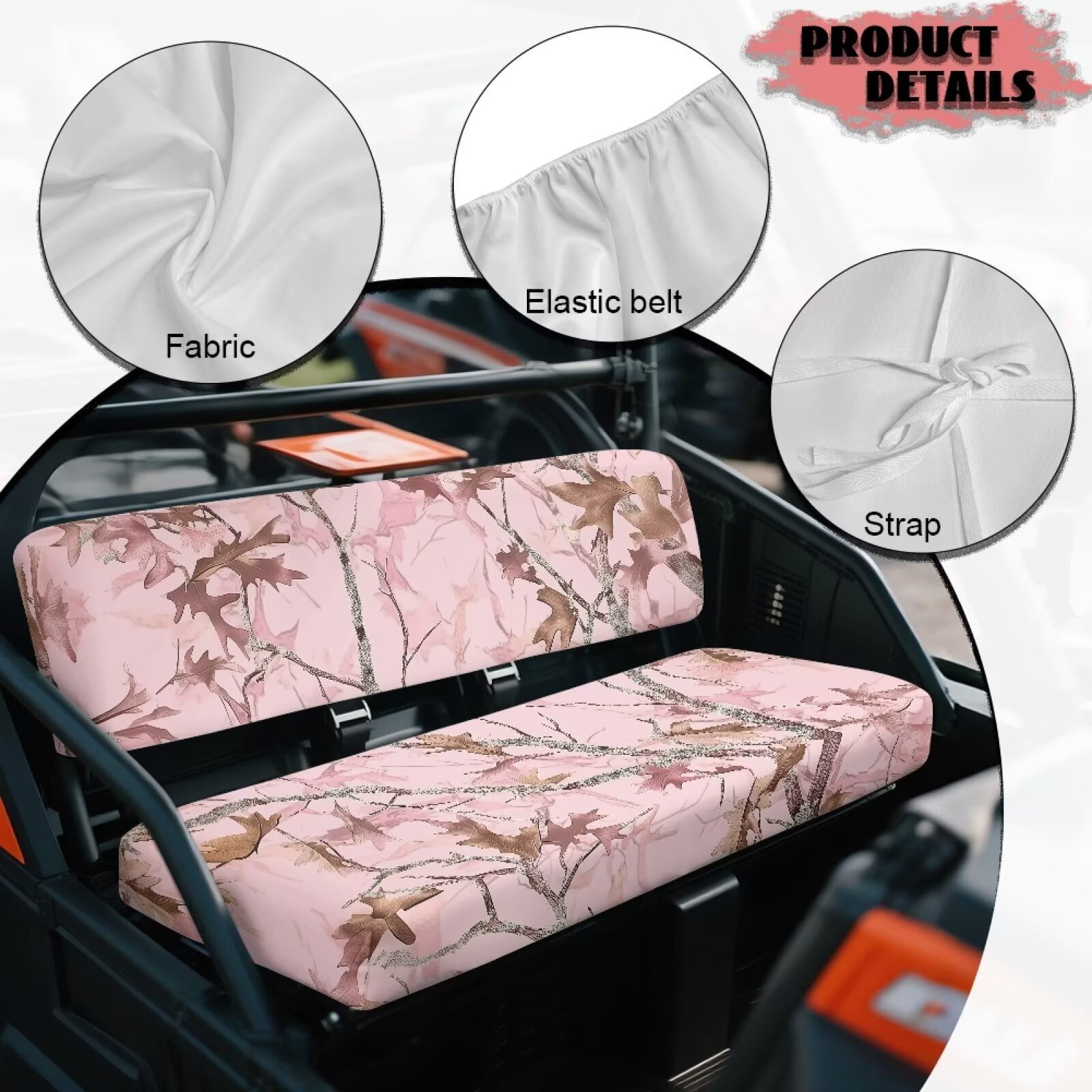 Garronmavis Pink Hunting Camo Forest UTV Seat Covers Anti-Scratch Easy to Clean Covers for Mule Seat Accessories Parts Compatible with Kawasaki Mule 4010 4x4 Hardwoods Green HD 2009