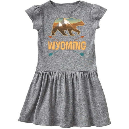 

Inktastic Wyoming Vacation Bear Silhouette Gift Toddler Girl Dress