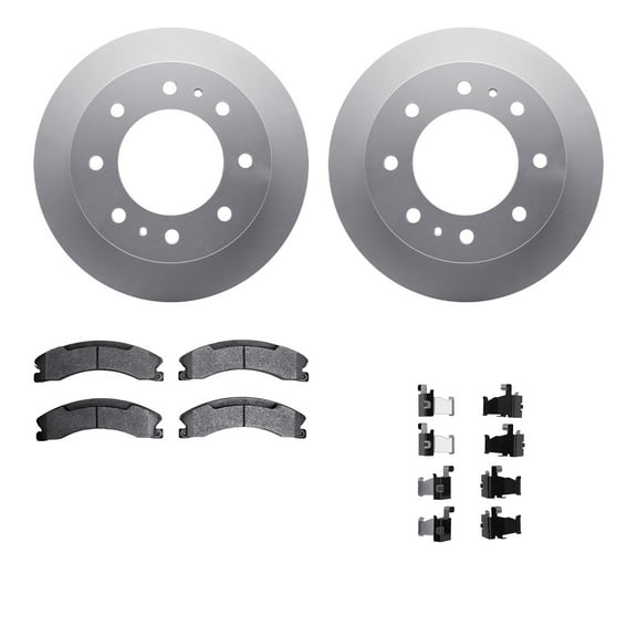 Dynamic Friction Company Rear Geospec Brake Rotors with Heavy Duty Brake Pads includes Hardware 4212-48022