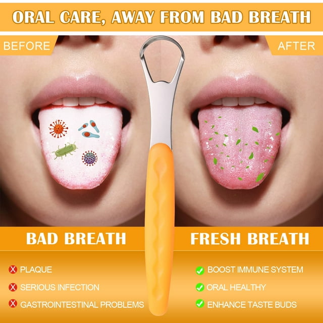 pitrice Durable Tongue Scraper Impact-resistant And Non Deformable Cleaner Tongue Scraper Tongue Cleaner 4pcs 1Set
