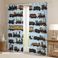 thumbnail image 2 of Castle Fairy Retro Steam Train Blackout Curtains Set of 2 (52x84 Each) for Kids, Antique Railroad Window Curtains for Bedroom, Light Blue Black, 2 of 6