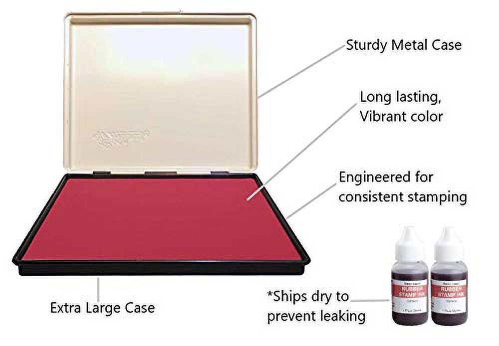 Infusion 7" x 8" Extra Large Industrial Stamp Ink Pad, Your Go to Large Stamp Ink Pad for Bright Color, Even Coverage and Durability, Crimson Stamp Pad