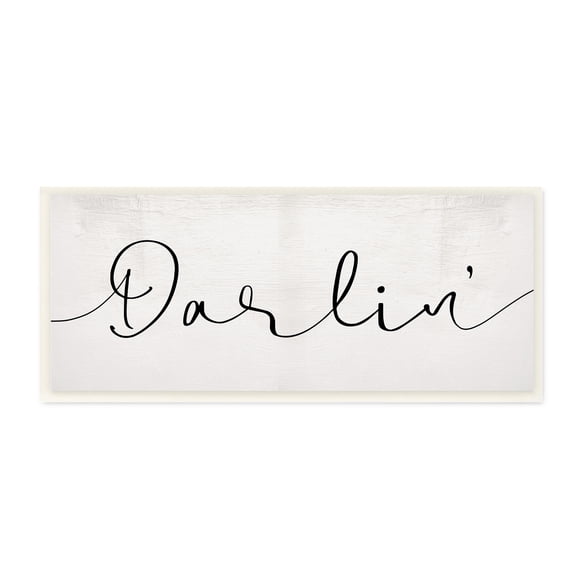 Stupell Industries Darlin' Sentiment Elegant Cursive Typography Typography Painting Unframed Art Print Wall Art, 7 x 17