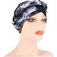 thumbnail image 4 of KAIYANG Gorro con estampado de seda de leche y trenza para la cabeza, gorro anticaída, gorro trenzado (negro y gris), 4 of 5