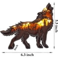 thumbnail image 4 of Decoración de lobo de madera con luz, decoración de mesa de animales del bosque, decoraciones de chucherías de madera para el regalo navideño especial del hogar, 4 of 5