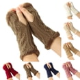 thumbnail image 4 of Xiao Hua Guantes de invierno - Guantes térmicos de felpa blanca, cubremangas elásticos de punto y cubremangas cortas, mangas de moda, talla única, guantes cálidos para clima frío, 3 pares, 4 of 5