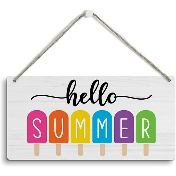 6x12 Inch Cute Summer Decor, Summer Decorations For Home Office Door Decor Signs, Summer Sign, Hello Summer Welcome Sign For Front Door, Summer Door Wall Hanging Decor
