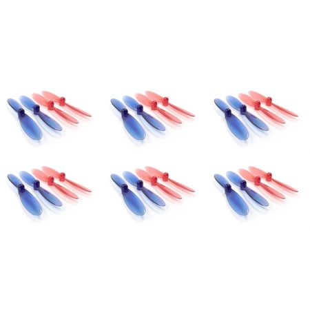 HobbyFlip Transparent Clear Blue and Red Propeller Blades Props Compatible with Wondertech W200C Gemini 6 Pack