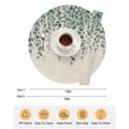 thumbnail image 6 of 15 Inch Round Placemats Set of 4, Teal Green Eucalyptus Leaves Non Slip Heat Insulation PP Table Mats, Spring Plants Country Beige Washable Place Mats for Kitchen Dining Party Table Decor, 6 of 7